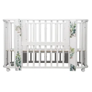 INDIGO Кровать детская Baby Line 5 в 1 (ложе 70х100 и 70х140) с поперечным маятником, массив бере (листочки) INDIGO Кровать детская Baby Line 5 в 1 (ложе 70х100 и 70х140) с поперечным маятником, массив бере (листочки)