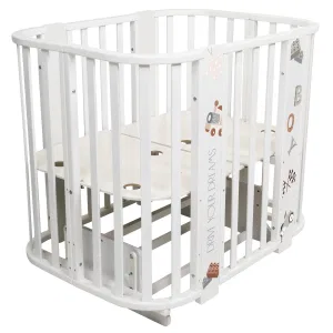 INDIGO Кровать детская Baby Line 5 в 1 (ложе 70х100 и 70х140) с поперечным маятником, массив бере (машинки) INDIGO Кровать детская Baby Line 5 в 1 (ложе 70х100 и 70х140) с поперечным маятником, массив бере (машинки)