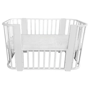 INDIGO Кровать детская Baby Line 5 в 1 (ложе 70х100 и 70х140) с поперечным маятником, массив бере (белый) INDIGO Кровать детская Baby Line 5 в 1 (ложе 70х100 и 70х140) с поперечным маятником, массив бере (белый)