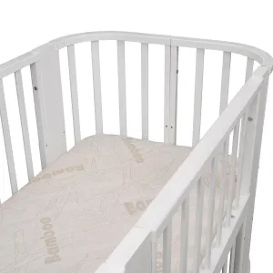 INDIGO Кровать детская Baby Line 5 в 1 (ложе 70х100 и 70х140) с поперечным маятником, массив бере (белый) INDIGO Кровать детская Baby Line 5 в 1 (ложе 70х100 и 70х140) с поперечным маятником, массив бере (белый)