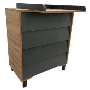 INDIGO Комод Norden 800/4 ЛДСП, шариковые направляющие (натуральный-графит) INDIGO Комод Norden 800/4 ЛДСП, шариковые направляющие (натуральный-графит)