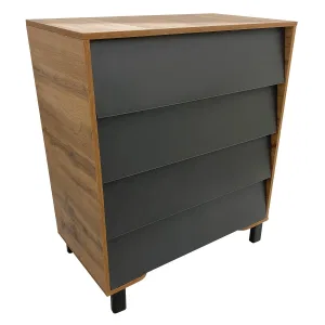 INDIGO Комод Norden 800/4 ЛДСП, шариковые направляющие (натуральный-графит) INDIGO Комод Norden 800/4 ЛДСП, шариковые направляющие (натуральный-графит)