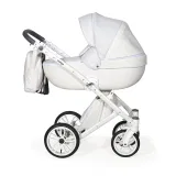 INDIGO Коляска PORTO 2в1 (Po 07 (белая кожа + белый узор)