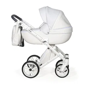 INDIGO Коляска PORTO 2в1 (Po 07 (белая кожа + белый узор) INDIGO Коляска PORTO 2в1 (Po 07 (белая кожа + белый узор)