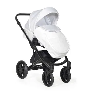 INDIGO Коляска MIO 2в1 (Mi 01 (белая кожа + белый узор) INDIGO Коляска MIO 2в1 (Mi 01 (белая кожа + белый узор)