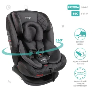 INDIGO Автокресло AERO ISOFIX, ST-3, группа 0 + 1 + 2 + 3 (0-36 кг), (упак.1 шт.) (черный-красный) INDIGO Автокресло AERO ISOFIX, ST-3, группа 0 + 1 + 2 + 3 (0-36 кг), (упак.1 шт.) (черный-красный)