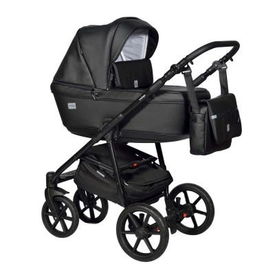 INDIGO Коляска BROCO Eco 2в1 Be 03 (черная кожа) INDIGO Коляска BROCO Eco 2в1 Be 03 (черная кожа)