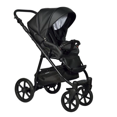INDIGO Коляска BROCO Eco 2в1 Be 03 (черная кожа) INDIGO Коляска BROCO Eco 2в1 Be 03 (черная кожа)