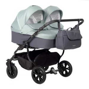 Коляска для двойни CHARLOTTE Sity DUO (Indigo) (Cs 02 (т.серый+шалфей)) Коляска для двойни CHARLOTTE Sity DUO (Indigo) (Cs 02 (т.серый+шалфей))