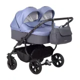 Коляска для двойни CHARLOTTE Sity DUO (Indigo) (Cs 06 (т.серый + сине-серый))