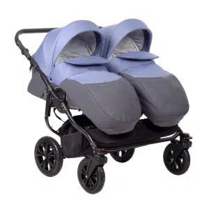 Коляска для двойни CHARLOTTE Sity DUO (Indigo) (Cs 06 (т.серый+сине-серый)) Коляска для двойни CHARLOTTE Sity DUO (Indigo) (Cs 06 (т.серый+сине-серый))