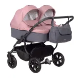 Коляска для двойни CHARLOTTE Sity DUO (Indigo) (Cs 07 (т.серый + т.розовый))