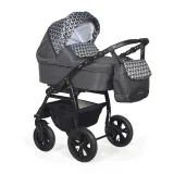 Коляска 3в1 Indigo CHARLOTTE 18 F - Ch 38 (черный+черный узор)