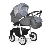 Коляска 3в1 Indigo CHARLOTTE 18 F - Ch 40 (т.серый+серый узор)