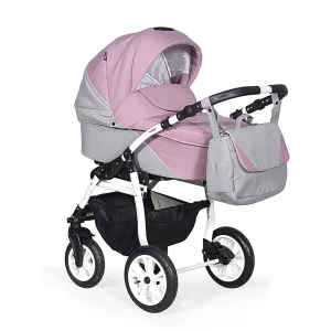 Коляска 2в1 Indigo ALMA - Am 04 (серый+розовый) Коляска 2в1 Indigo ALMA - Am 04 (серый+розовый)