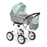 Коляска 2в1 Indigo CHARLOTTE 18 Classic 12 - Cr 35 (серый+мятный)