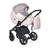 Коляска 3в1 Indigo MIO F - Mi 04 (св.розовая кожа+розовый узор)