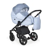 Коляска 3в1 Indigo MIO F - Mi 05 (св.голубая кожа+голубой узор)