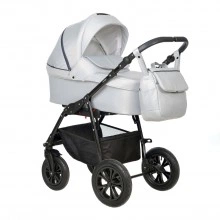 Коляска 2в1 Indigo CHARLOTTE Mono - Cm 02 (св. серый + т. серая кожа)
