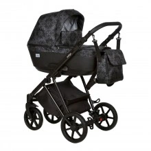 Коляска 2в1 Indigo ADAGIO Limited - Al 03 (т. серый + черная кожа)