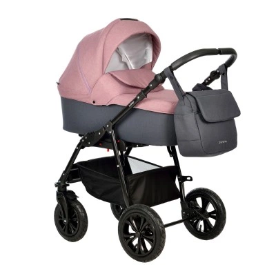 Коляска CHARLOTTE Sity 2в1 (Indigo) Cs 07 (т. серый + т. розовый)