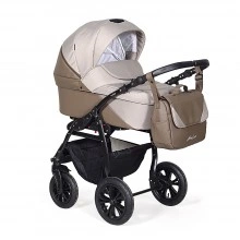 Коляска ALMA Lux 2в1 (Indigo) Al 01 (т. бежевая кожа + т. бежевый)