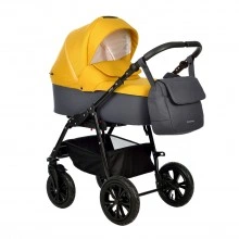 Коляска CHARLOTTE Sity 2в1 (Indigo) Cs 08 (т. серый + желтый)