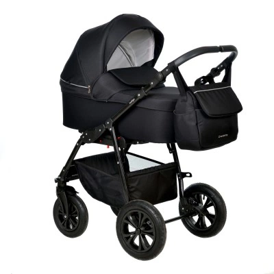 Коляска CHARLOTTE Mono 2в1 (Indigo) Cm 05 (черный + серебряная кожа) Коляска CHARLOTTE Mono 2в1 (Indigo) Cm 05 (черный + серебряная кожа)