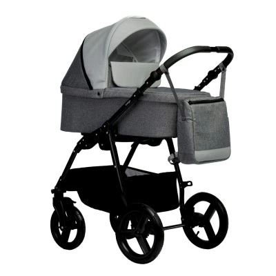 Коляска COMFORT 2в1 (Indigo) Co 04 (серый + св. серая кожа)