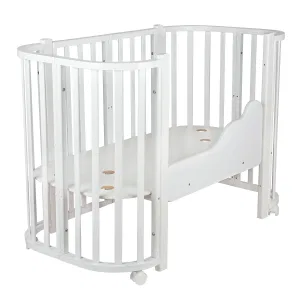 *Кровать детская Indigo Baby Lux 3 в 1 (кровать, манеж, диван) массив березы, МДФ (белый-белые стойки) *Кровать детская Indigo Baby Lux 3 в 1 (кровать, манеж, диван) массив березы, МДФ (белый-белые стойки)