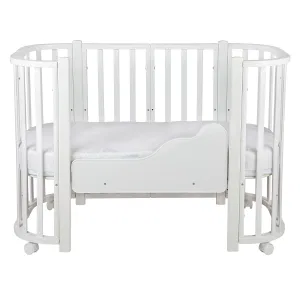 *Кровать детская Indigo Baby Lux 3 в 1 (кровать, манеж, диван) массив березы, МДФ (белый-белые стойки) *Кровать детская Indigo Baby Lux 3 в 1 (кровать, манеж, диван) массив березы, МДФ (белый-белые стойки)