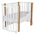 *Кровать детская Indigo Baby Lux 3 в 1 (кровать, манеж, диван) массив березы, МДФ (белый-натуральные стойки) *Кровать детская Indigo Baby Lux 3 в 1 (кровать, манеж, диван) массив березы, МДФ (белый-натуральные стойки)