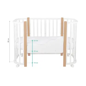 *Кровать детская Indigo Baby Lux 3 в 1 (кровать, манеж, диван) массив березы, МДФ (белый-натуральные стойки) *Кровать детская Indigo Baby Lux 3 в 1 (кровать, манеж, диван) массив березы, МДФ (белый-натуральные стойки)